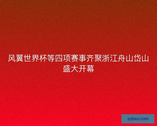 风翼世界杯等四项赛事齐聚浙江舟山岱山盛大开幕